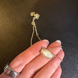 Kendra Scott Gold Necklace with White Pearl Pendant